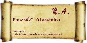 Maczkó Alexandra névjegykártya