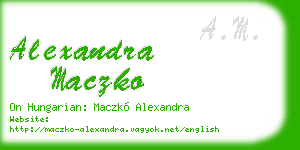alexandra maczko business card